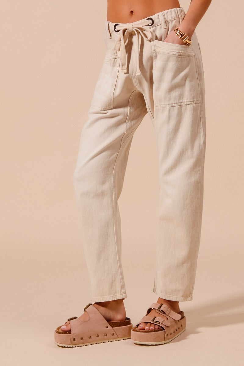 Vintage Wash Slim Barrel Jeans