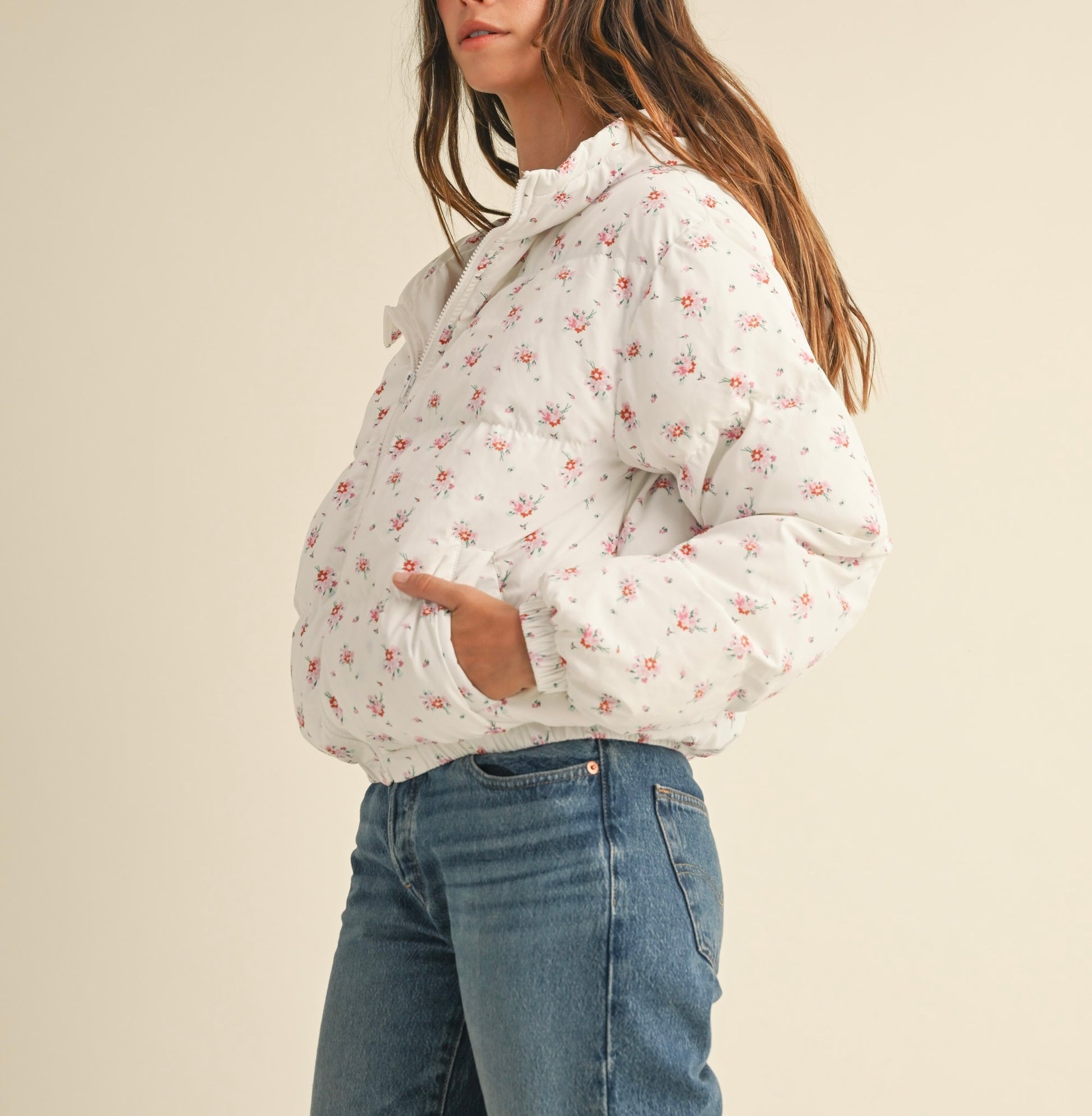 Floral Hoodie Puffer