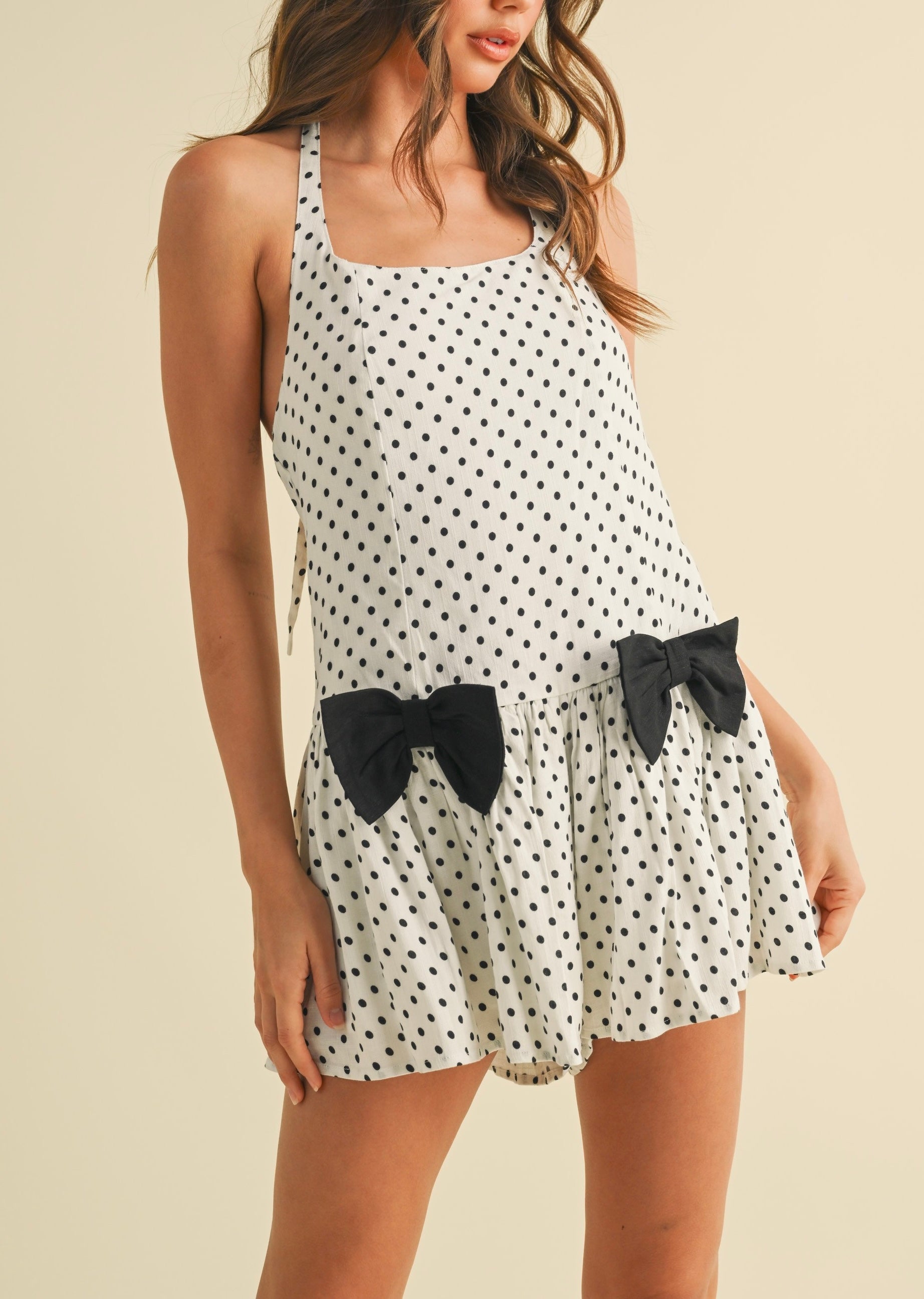 Polka Dot and Bows Romper