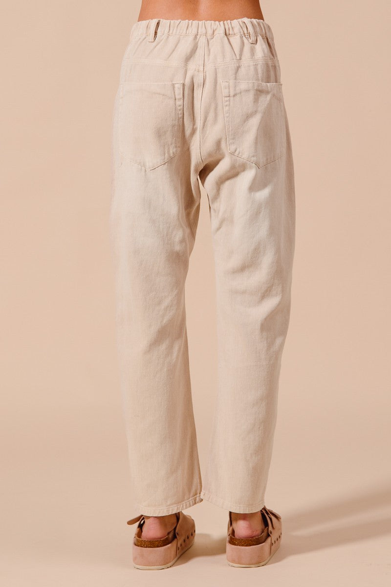 Vintage Wash Slim Barrel Jeans