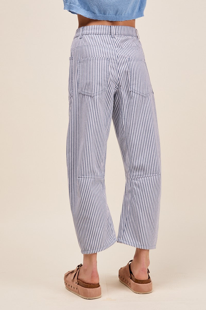 Strip Barrel Jeans Mid Rise